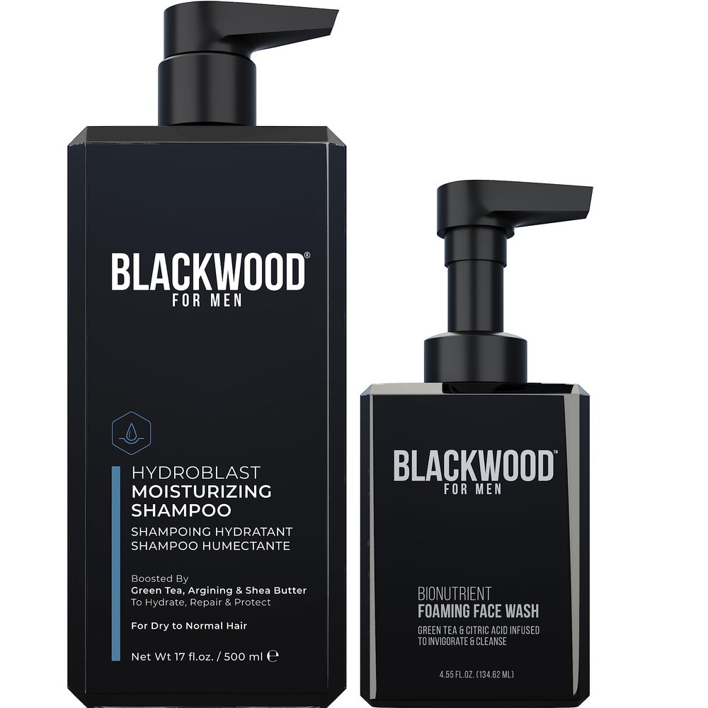 Blackwood For Men Hydroblast Moisturizing Shampoo (17 oz.) & BioNutrient Foaming Face Wash (4.45 oz.)