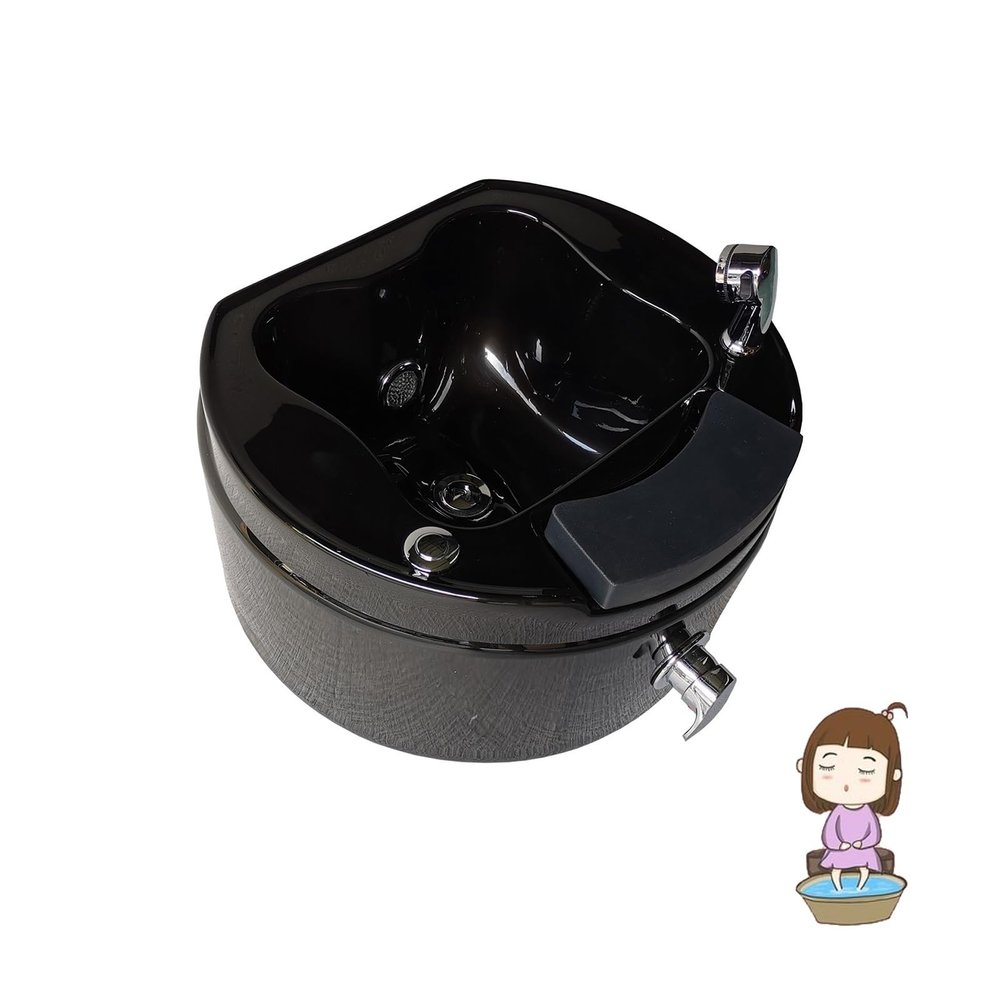 AMEERR Acrylic Pedicure Bath Foot Bath Basin Pedicure Foot Rest Pedicure Foot Spa Hot and Cold Adjustment Salon Massage Equipment Semi-Circular Foot Bath Footbath Barrel (Size : Single Bath)