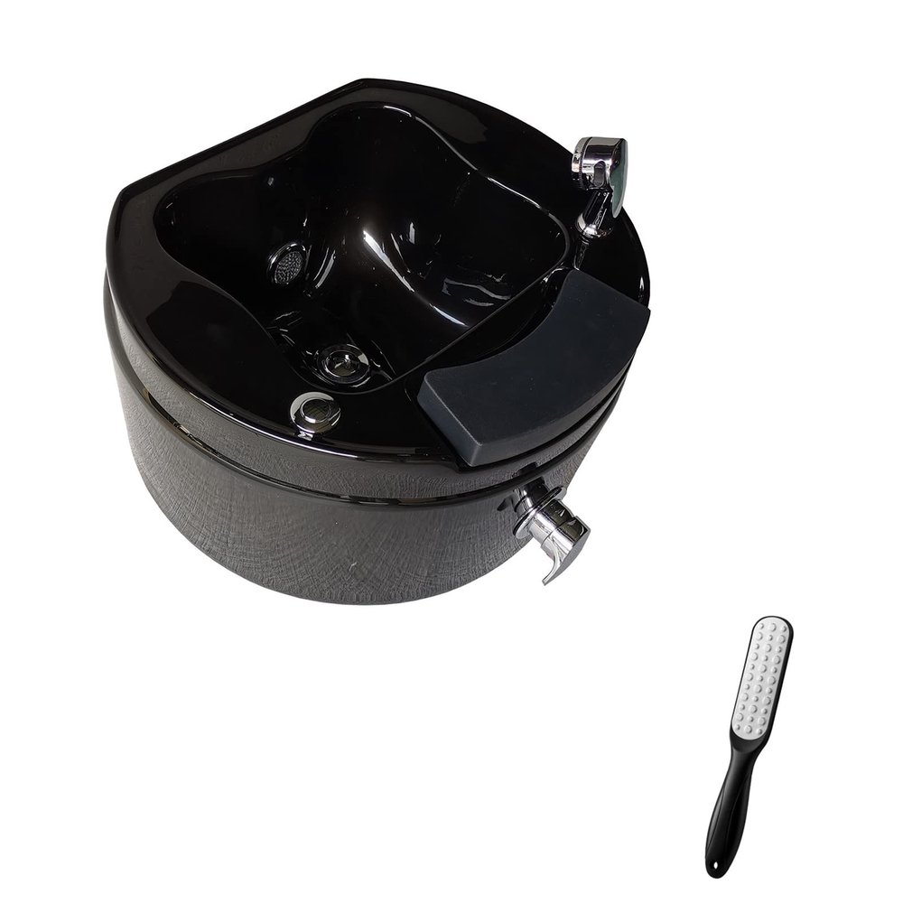 AMEERR Acrylic Pedicure Bath Foot Bath Basin Pedicure Foot Rest Pedicure Foot Spa Hot and Cold Adjustment Salon Massage Equipment Semi-Circular Foot Bath Footbath Barrel (Size : Bath+Pedicure)