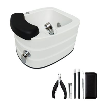 AMEERR Sink Spa Foot Shower Wash Salon Pedicure Foot Rest Square Footbath Used in Beauty Salons and Nail Salons Colorful Light Surfing Foot Bath Feet Spa Tub (Size : Bath+Pedicure)