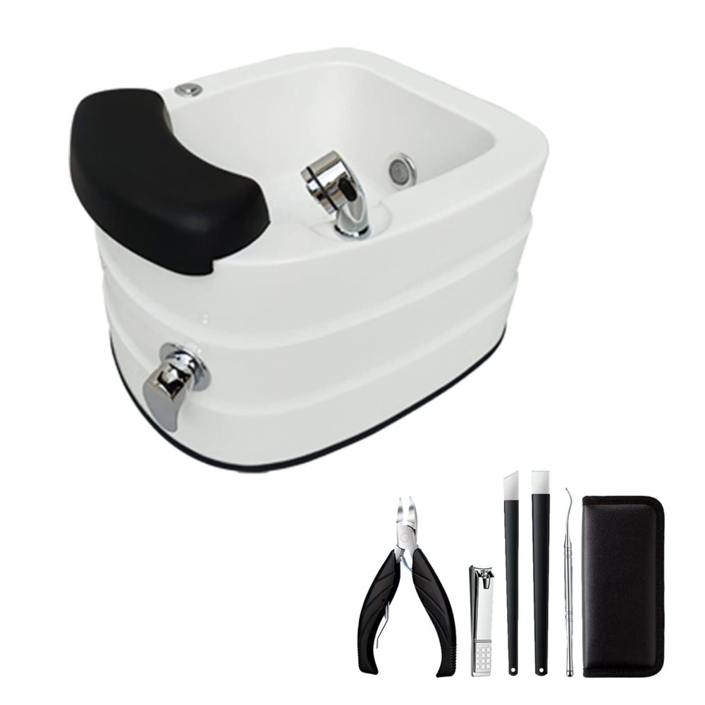 AMEERR Sink Spa Foot Shower Wash Salon Pedicure Foot Rest Square Footbath Used in Beauty Salons and Nail Salons Colorful Light Surfing Foot Bath Feet Spa Tub (Size : Bath+Pedicure)
