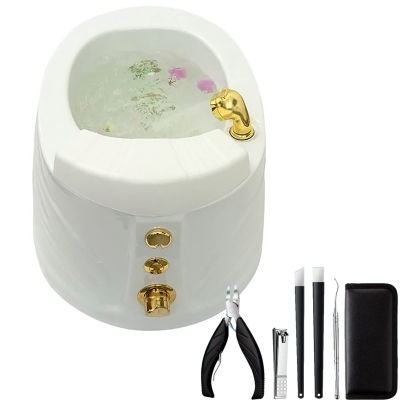 AMEERR Massage Foot Feet Soaking Tub Salon Massage Equipment Pedicure Foot Spa Colorful Lamp Footbath Pedicure Spa Bathtub Oval Foot Bath Special for Hotel Foot Bath Club (Size : Bath+Pedicure)