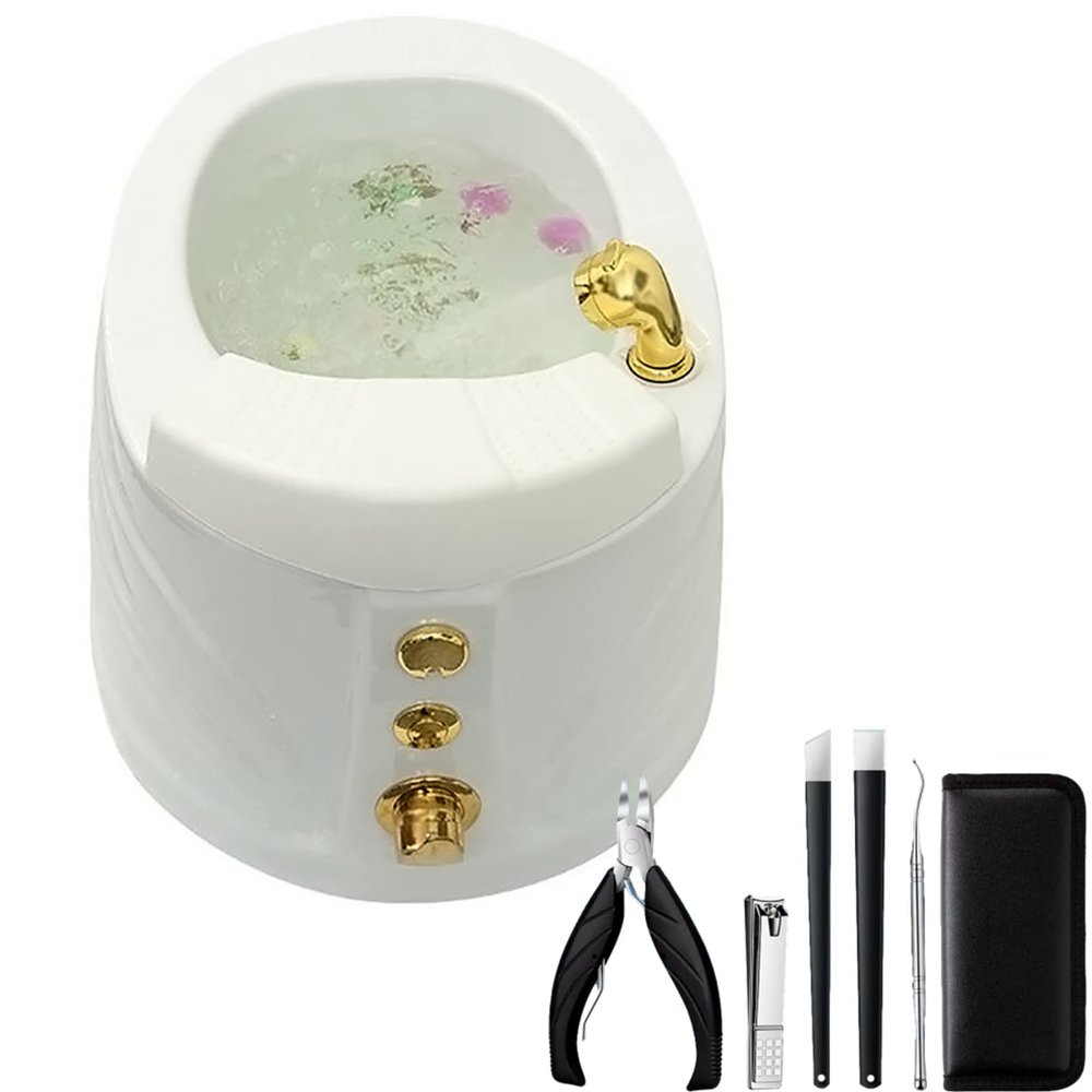AMEERR Massage Foot Feet Soaking Tub Salon Massage Equipment Pedicure Foot Spa Colorful Lamp Footbath Pedicure Spa Bathtub Oval Foot Bath Special for Hotel Foot Bath Club (Size : Bath+Pedicure)