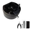 AMEERR Acrylic Pedicure Bath Foot Bath Basin Pedicure Foot Rest Pedicure Foot Spa Hot and Cold Adjustment Salon Massage Equipment Semi-Circular Foot Bath Footbath Barrel (Size : Bath+Set) view 1