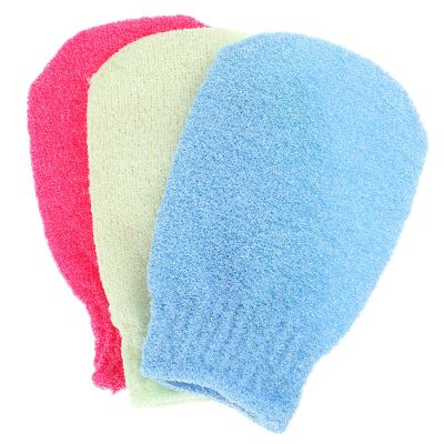 WLLHYF 3 Pairs Exfoliating Gloves Korean Exfoliating Mitt Double Sided Skin Body Exfoliator Gloves Scrub Gloves Bath Gloves Shower Accessories for Clean Dead or Dry Skin