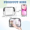 16 Pieces Clear Makeup Bags Bulk, TSA Approved Toiletry Bag for Travel, PVC Waterproof Travel Small Pouches Clear Pouch with Zipper for Men and Women Carry-on Travel Essentials Cosmetic Bags (Black) view 2