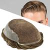Toupee for Men Human Hair Replacement System Transparent Lace Mens Toupee Bleached Knots Lace Front Thin Skin Men Hair Piece Unit Natural Wigs For Men (8''X10'', #6R-100% Light to Med-Light Density) view 1