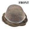 Toupee for Men Human Hair Replacement System Transparent Lace Mens Toupee Bleached Knots Lace Front Thin Skin Men Hair Piece Unit Natural Wigs For Men (8''X10'', #6R-100% Light to Med-Light Density) view 4