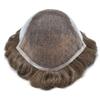 Curve Hair Toupee for Men Human Hair Replacement System Transparent Lace Mens Toupee Lace Front Thin Skin Men Hair Piece Unit Natural Wigs For Men (8''X10'', #620 Light Brown+20% Gray) view 4