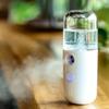 Face Mister, Nano Mist Sprayer Mini Facial Mist Steamer Moisturizing USB Rechargeable Portable White Pink for Hydrating Face Care 2PCS view 4