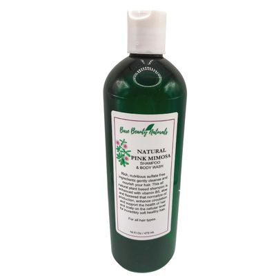 100% Natural Pink Mimosa Shampoo and Body Wash by Bare Beauty Naturals // Porosity // Low Porosity // Defrizz // Detangler // For Dry and Brittle Hair (16 Fluid ounces, pump top (pack of 1))