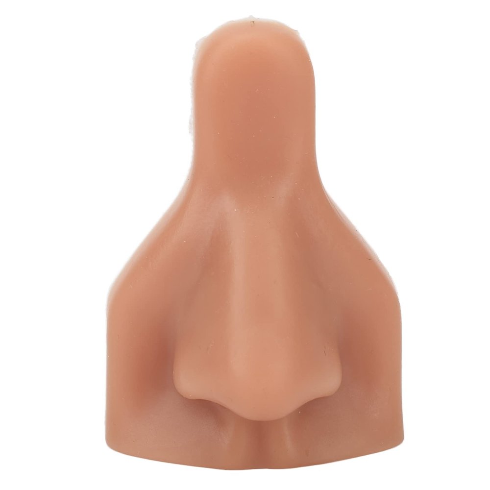 3D Silicone Nose Model Flexible Fake Nose, Piercing Practice Parts, Practice Model for Practicing Suture Jewelry Display Teaching Instructions (Dark Skin Color)