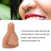 3D Silicone Nose Model Flexible Fake Nose, Piercing Practice Parts, Practice Model for Practicing Suture Jewelry Display Teaching Instructions (Dark Skin Color) view 3