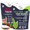 FOOT CURE Tea Tree Oil & Muscle Foot Soak with Epsom Salts - All-Natural Salts for Post-Workout Recovery - Softens Calluses, Soothes Sore & Tired Feet, Foot Odor Control, Spa Pedicure (Pack of 2) view 1
