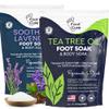 FOOT CURE Tea Tree Oil & Soothing Lavender Foot Soak with Epsom Salt - Best Toenail Treatment & Softens Calluses - Soothes Sore & Tired Feet, Foot Odor Scent, Spa Pedicure - 16 oz (Pack of 2) view 1