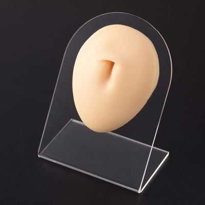GatherTOOL 1pc Body Jewelry Silicone Ear Nose Model 1:1 Size Professional Practice Piercings Tools Earrings Ear Studs Display Can Be Reused (Color : Navel)