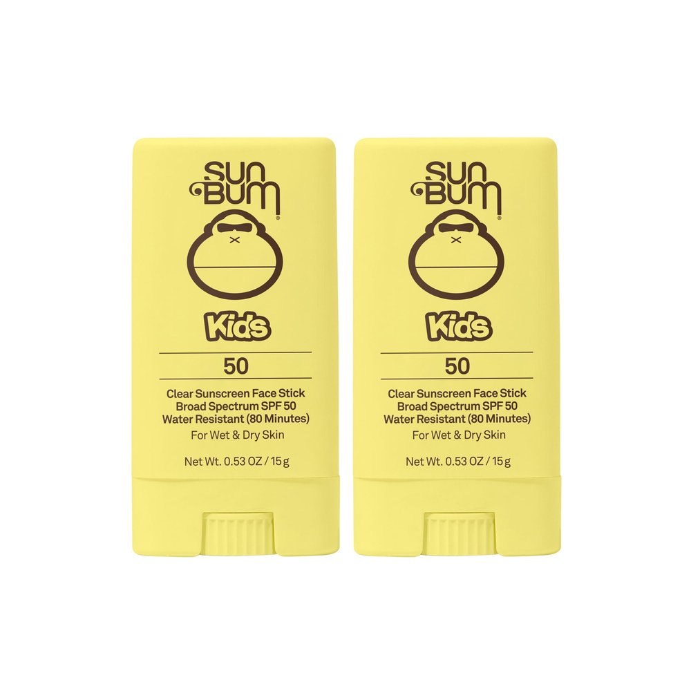 Sun Bum Kids SPF 50 Clear Sunscreen Face Stick | Wet or Dry Application | Hawaii 104 Act Compliant (Octinoxate & Oxybenzone Free) Broad Spectrum UVA/UVB Sunscreen | 0.53 oz (Pack of 2)