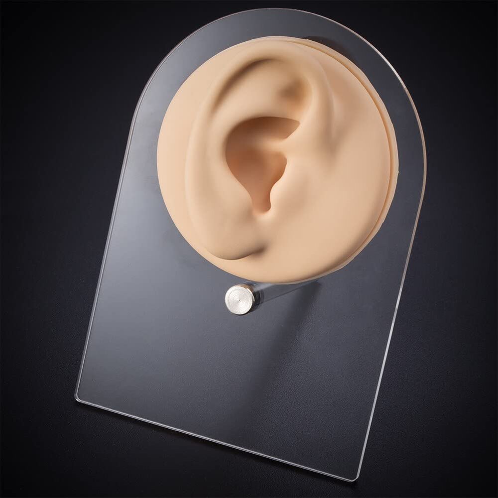 1pc Soft Silicone Human Ear/Mouth/Eye/Tongue/Navel Model Display Piercing Display Simulation for Jewelry Display Education Teaching Tool (Color : Right Ear)