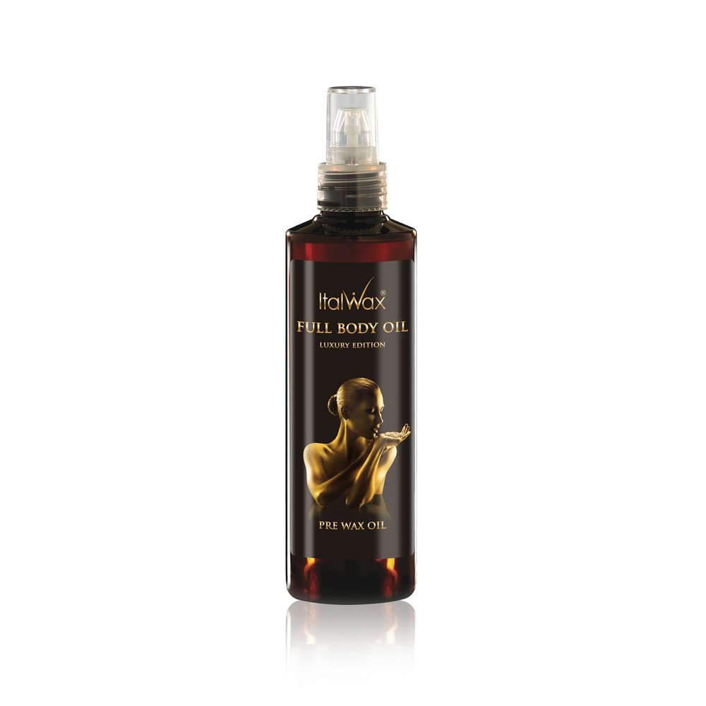 Italwax Luxury Full Body Oil - 250ml / 8.45fl.oz - Prepare the skin for the waxing procedure - Guarantees easy wax application