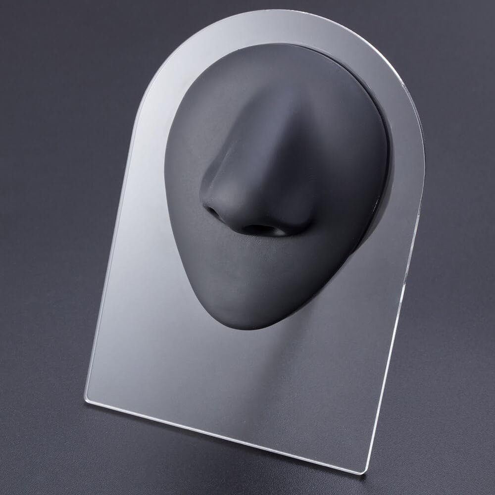 1pc Soft Silicone Human Ear/Mouth/Eye/Tongue/Navel Model Display Piercing Display Simulation for Jewelry Display Education Teaching Tool (Color : Nose-01)