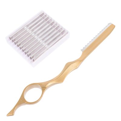 minkissy Hair Styling Thinning Razor Manual Hair Cutting Knife 10 Replacement Blades Razor Scraper Tool