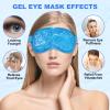 2Pack Cold Cooling Eye Mask, Reusable Hot Colder Therapy Gel Bead with Plush Backing for Puffiness Migraine Stress Relief Skin Care Dry Eyes view 3