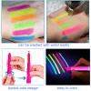 12 Pieces Glow Blacklight Face & Body Paint Makeup, Glow in The Dark Face Painting Kit Neon Paint Sticks for Adult Halloween Glow Party view 2