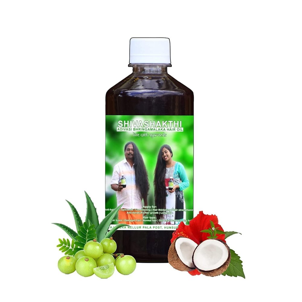 QURA Shivashakthi Adivasi Bhringamalaka Herbal Hair Oil 250ml, 8.81 Fl Oz, (Pack of 1)