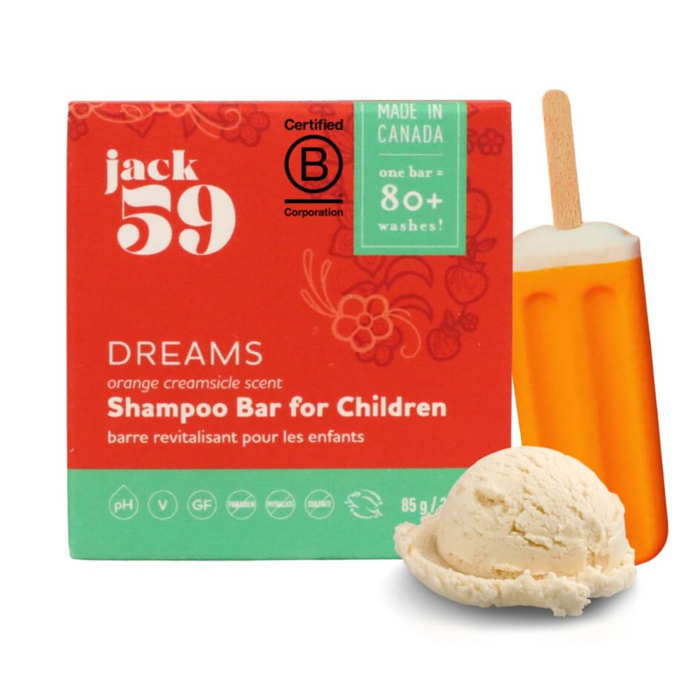 All Natural Shampoo Bar for Kids with Essential Oils, Natural Bar Shampoo for Overall Hair Health and Scalp Care, Sulfate and Parabens Free, Champu en Barra, Dreams Orange Creamsicle, 3oz