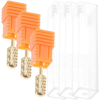 FOMIYES Safety Bits for Nail Drill 3pcs Nail Drill Bits Set Sanding for Carbide Metal Grinding Head Tools