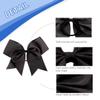 24Pcs 8" Large Cheer Hair Bows for Girls Ponytail Holder Grosgrain Ribbon Cheerleading Bows Elastic Hair Tie Bands for Girls Teens Softball Cheerleader Sports (Black) view 2