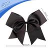 24Pcs 8" Large Cheer Hair Bows for Girls Ponytail Holder Grosgrain Ribbon Cheerleading Bows Elastic Hair Tie Bands for Girls Teens Softball Cheerleader Sports (Black) view 3