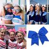 24Pcs 8" Large Cheer Hair Bows for Girls Ponytail Holder Grosgrain Ribbon Cheerleading Bows Elastic Hair Tie Bands for Girls Teens Softball Cheerleader Sports (Green) view 2
