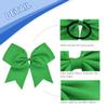 24Pcs 8" Large Cheer Hair Bows for Girls Ponytail Holder Grosgrain Ribbon Cheerleading Bows Elastic Hair Tie Bands for Girls Teens Softball Cheerleader Sports (Green) view 3
