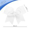 24Pcs 8" Large Cheer Hair Bows for Girls Ponytail Holder Grosgrain Ribbon Cheerleading Bows Elastic Hair Tie Bands for Girls Teens Softball Cheerleader Sports (White) view 2