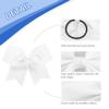 24Pcs 8" Large Cheer Hair Bows for Girls Ponytail Holder Grosgrain Ribbon Cheerleading Bows Elastic Hair Tie Bands for Girls Teens Softball Cheerleader Sports (White) view 3