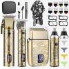 Bomxin Professional Hair Clippers for Men,Cordless Barber Clippers and Trimmers Set,Beard Trimmer for MenElectric Razor Foil Shavers for Ear, Face, Nose, Barber Kit with LCD Display (Bronze) view 1