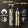 Bomxin Professional Hair Clippers for Men,Cordless Barber Clippers and Trimmers Set,Beard Trimmer for MenElectric Razor Foil Shavers for Ear, Face, Nose, Barber Kit with LCD Display (Bronze) view 4