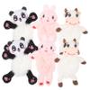 CAXUSD 6 Pcs Cartoon Plush Ponytail Holders - Cow Kawaii Furry Fluff Creative Hair Scrunchies for Girls and Women view 1