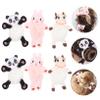 CAXUSD 6 Pcs Cartoon Plush Ponytail Holders - Cow Kawaii Furry Fluff Creative Hair Scrunchies for Girls and Women view 4
