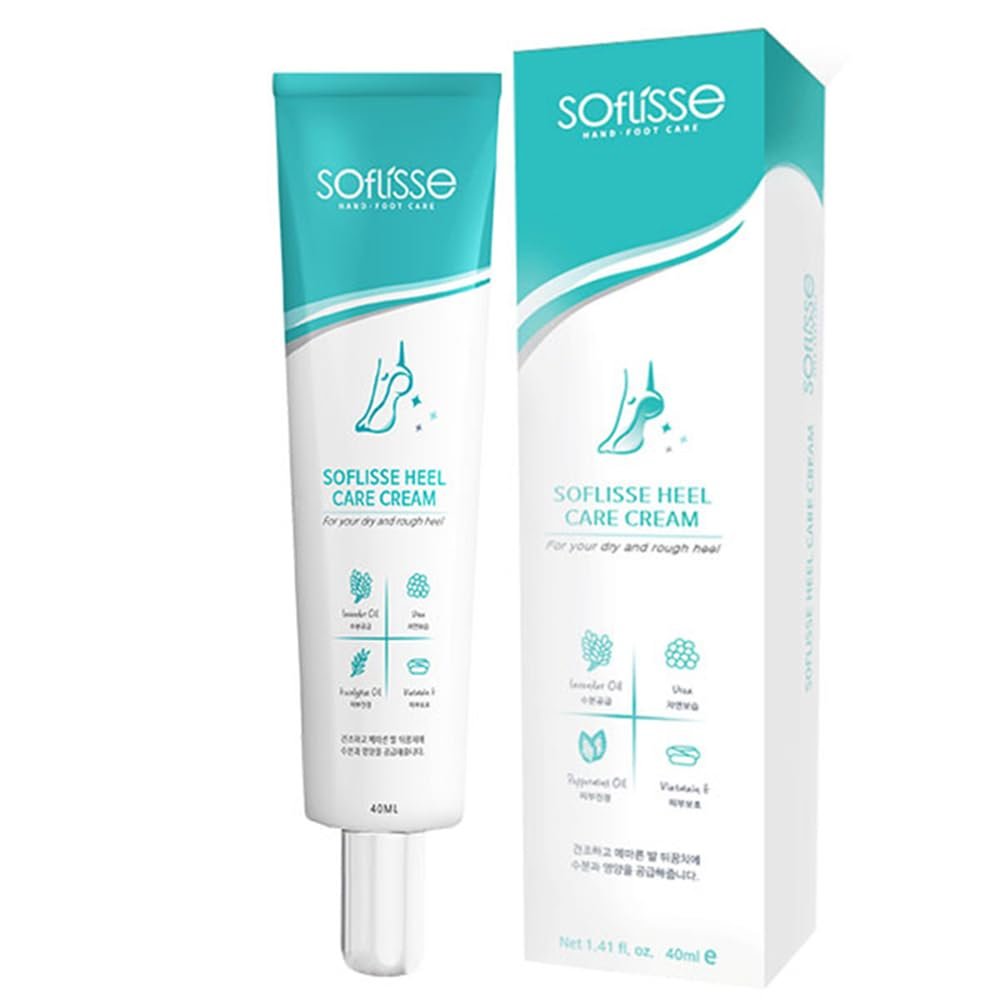Soflisse] Heel Care Cream, Soothing, Moisturizing and Nourishing Food Cream, Formulated with Shea Butter and Centella Asiatica Extract, 1.41 fl.oz