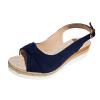 Espadrille Wedge Sandal Women Dressy Platform Sandals Cute Comfortable Walking Beach Sandals for Women Summer Open Toe Low Wedge Heel Ankle Buckle Shoes Orthotic Sandals for Women (08-Blue, 9) view 3