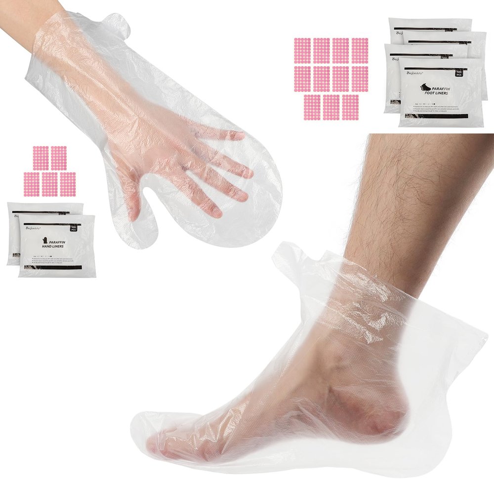Segbeauty Paraffin Wax Bath Liners, 600 Counts Plastic Paraffin Wax Mittens Foot Bags, thera-py Wax Refill Gloves Hand Heat SPA Bags for Hands Feet Wax treat-ment Paraffin Wax Machine