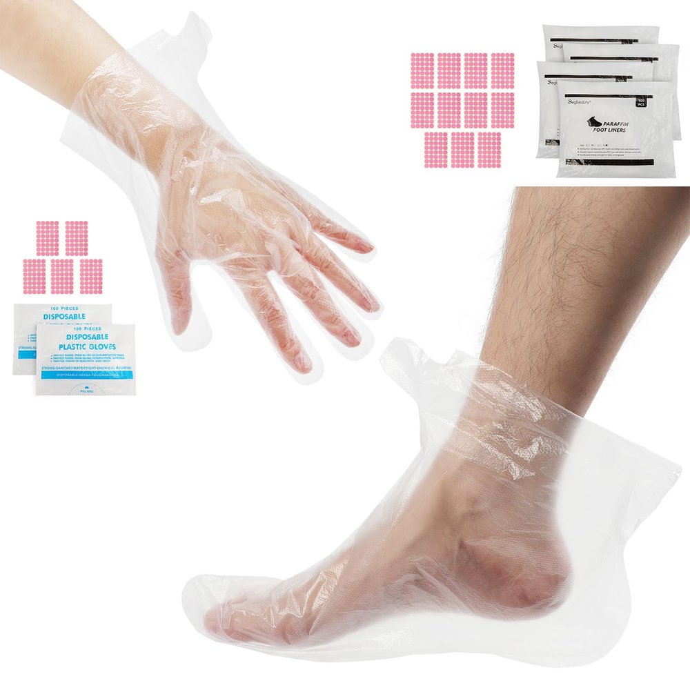 Segbeauty Paraffin Wax Bath Liners for Hand & Foot, 600 Counts Plastic Paraffin Wax Liners Mitten Foot Bags, thera-py Wax Refill Gloves Hand Booties Covers Heat SPA Bags for Wax treat-ment Paraffin