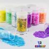 12 Colors Chunky Face Glitter No Glue Cosmetic Body Nail Eye Hair Art Resin Tumbler Glitter Holographic Glitte Glitter Makeup Chunky Sequins Party Glitter for Rave Festival Fine Glitter Eyeshadow view 2