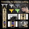 QREEYX Hair Clippers for Man T-Blade Trimmer Nose Hair Trimmer Electric Shaver Set, Professional Metal Body Barber Clippers Set for Haircut, Mens Grooming Kit with LCD Display, Ideal Gift for Him view 3