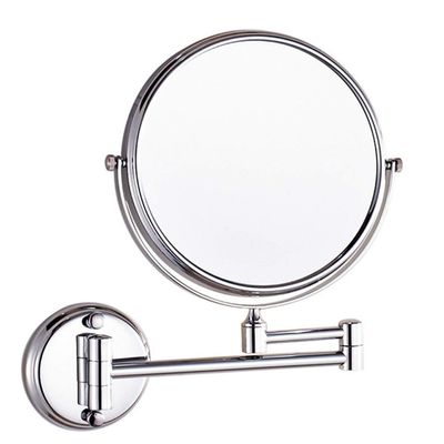 Makeup Vanity Mirror,Two-Sided Wall Mounted Beauty Mirror Beauty Mirror 3X Magnification Bathroom Mirror 360Swivel Extendable Bathroom Mirror,Silver (Color : Silver, Size : 8inch)
