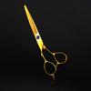Hair Cutting Scissors, 6inch Professional japan 440c Gold Left handed hair scissors cutting barber haircut thinning shears hairdressing scissors (Color : Cutting) view 1