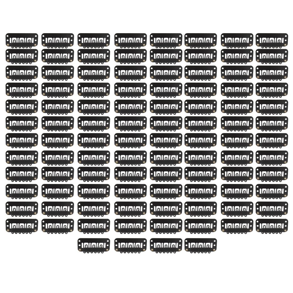 100Pcs 6 Teeth Hair Extension Clips, Wig Clips, Hair Extensions Clip in Real Human Hair Ombre Clip, Stainless Steel U Shape Snap Clips for Hair Extension Hairpiece DIY