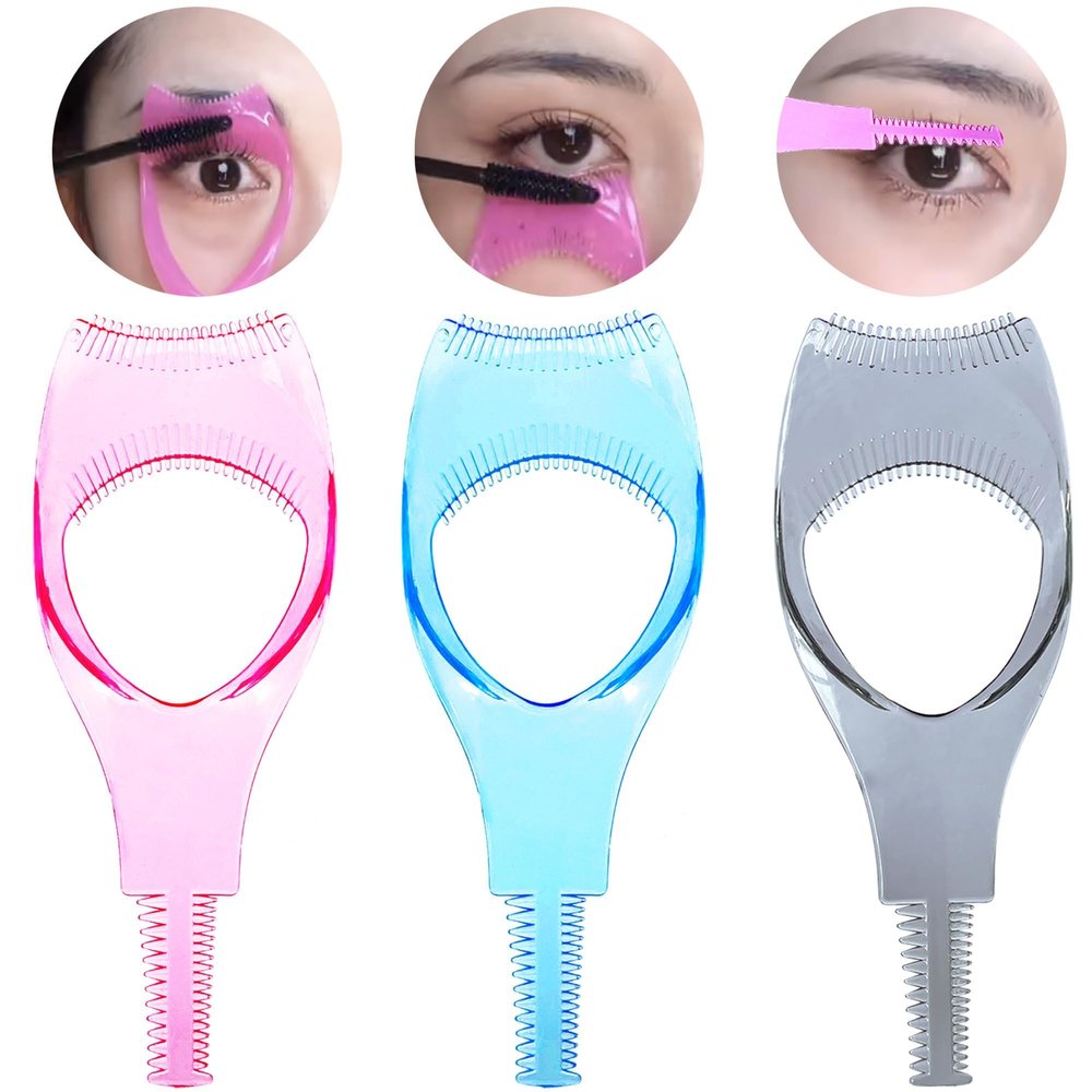 Mascara Shield YASNAI 3 PCS lash buddy Applicator tool, Mascara Guard Eyelash Applicator Tools, 3 in 1 Upper Lower Shield Guard Separator Eyelash Comb
